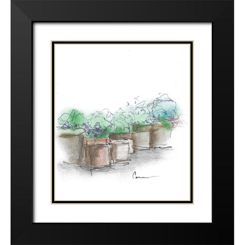 Floral Container Arrangement Black Modern Wood Framed Art Print with Double Matting by Carroccio, Lisa