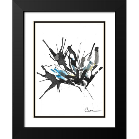 Flower Abstract Black Modern Wood Framed Art Print with Double Matting by Carroccio, Lisa