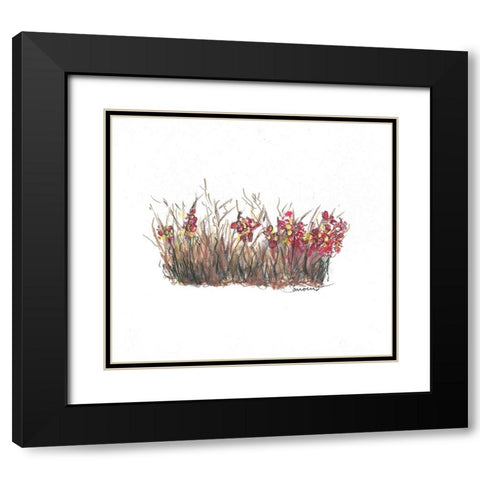 Flower Garden Black Modern Wood Framed Art Print with Double Matting by Carroccio, Lisa