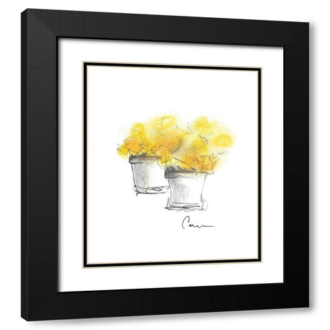 Flower Pot Duo Black Modern Wood Framed Art Print with Double Matting by Carroccio, Lisa