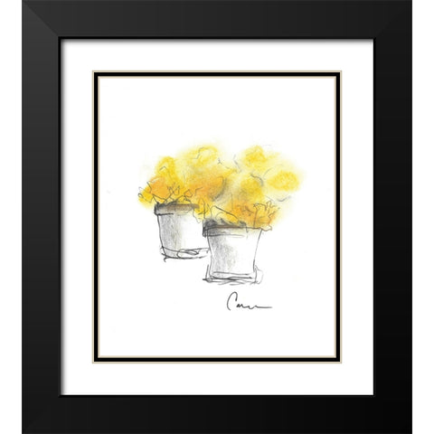 Flower Pot Duo Black Modern Wood Framed Art Print with Double Matting by Carroccio, Lisa
