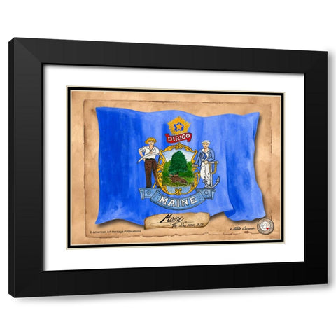 Maine-Solo with background Black Modern Wood Framed Art Print with Double Matting by Alexander, Natalie