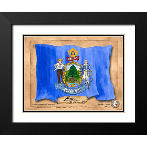 Maine-Solo with background Black Modern Wood Framed Art Print with Double Matting by Alexander, Natalie