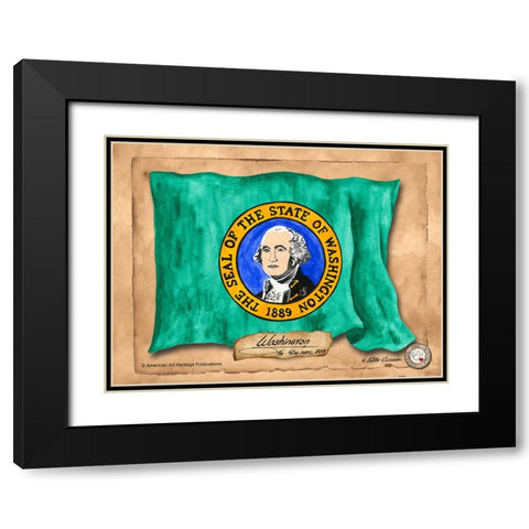 Washington-Solo with background Black Modern Wood Framed Art Print with Double Matting by Alexander, Natalie