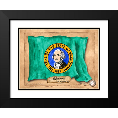 Washington-Solo with background Black Modern Wood Framed Art Print with Double Matting by Alexander, Natalie