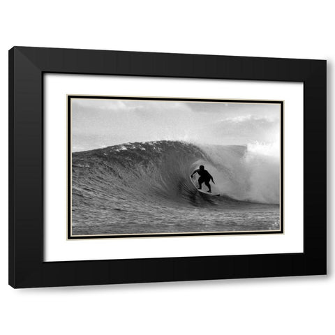 Pipeline III Black Modern Wood Framed Art Print with Double Matting by Anonymous