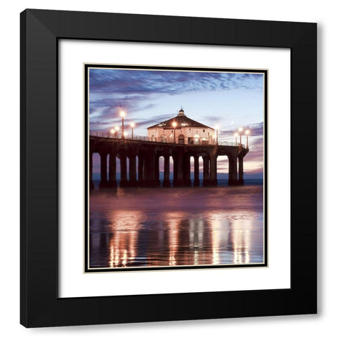 Manhattan Beach Pier,California II, Color Black Modern Wood Framed Art Print with Double Matting by Anonymous