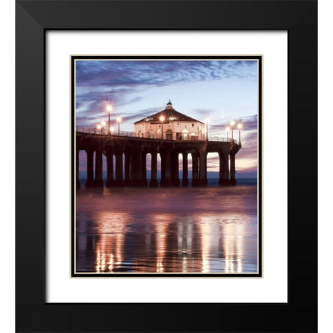 Manhattan Beach Pier,California II, Color Black Modern Wood Framed Art Print with Double Matting by Anonymous