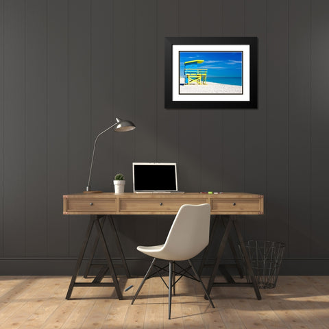 Lifeguard Stand III, Color Black Modern Wood Framed Art Print with Double Matting by Anonymous