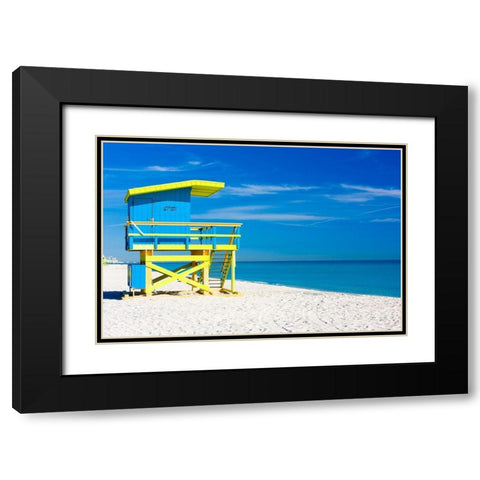 Lifeguard Stand III, Color Black Modern Wood Framed Art Print with Double Matting by Anonymous