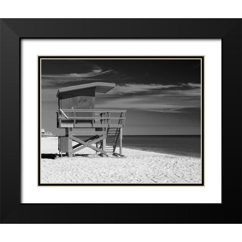 Lifeguard Stand III Black Modern Wood Framed Art Print with Double Matting by Anonymous