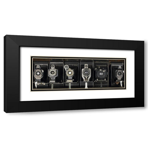 Vintage Camera Row Black Modern Wood Framed Art Print with Double Matting by Anonymous