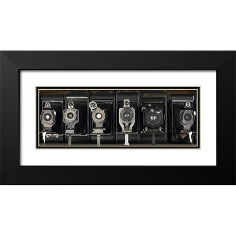 Vintage Camera Row Black Modern Wood Framed Art Print with Double Matting by Anonymous
