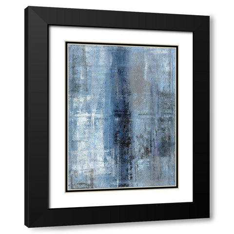 Cerulean Texture I Black Modern Wood Framed Art Print with Double Matting by Tice, C.