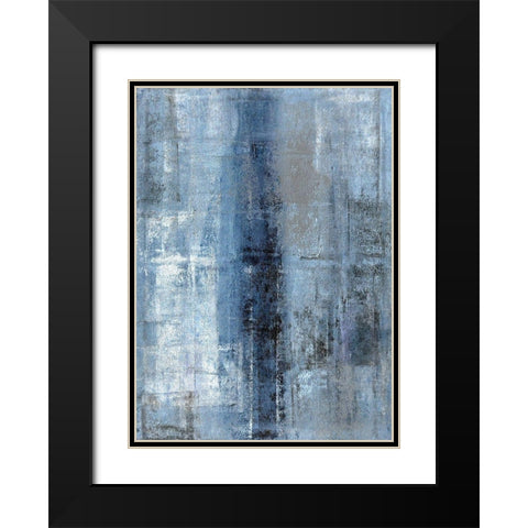 Cerulean Texture I Black Modern Wood Framed Art Print with Double Matting by Tice, C.