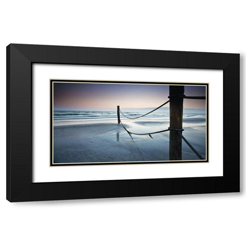 Poles at Dusk Black Modern Wood Framed Art Print with Double Matting by Anonymous