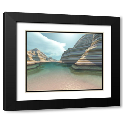 Majestic Canyon II Black Modern Wood Framed Art Print with Double Matting by Anonymous