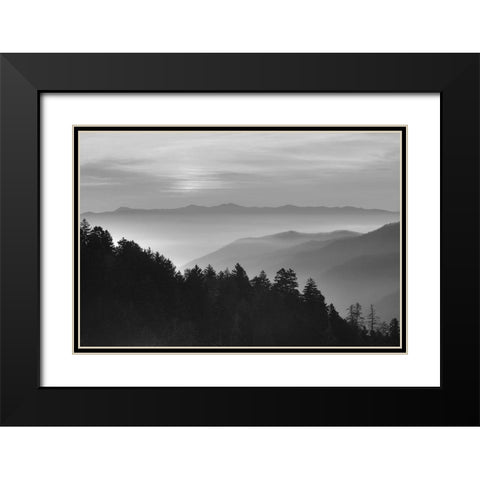 Smoky Mountains Black Modern Wood Framed Art Print with Double Matting by Anonymous