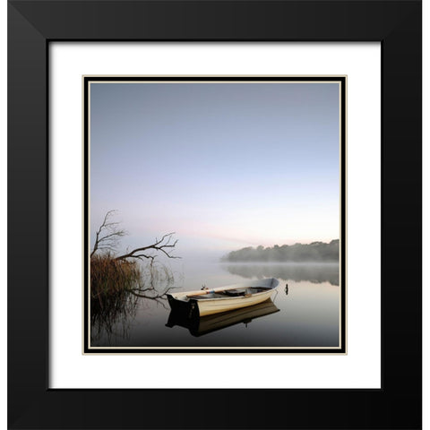 Quayside, Color Black Modern Wood Framed Art Print with Double Matting by Anonymous