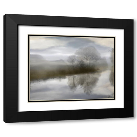 Sunrise Reflections II Black Modern Wood Framed Art Print with Double Matting by Anonymous