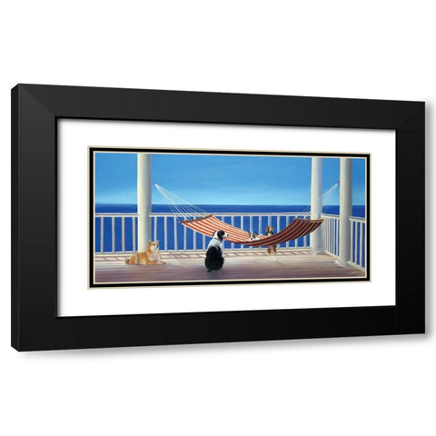 Porch Hammock Tails Black Modern Wood Framed Art Print with Double Matting by Saxe, Carol