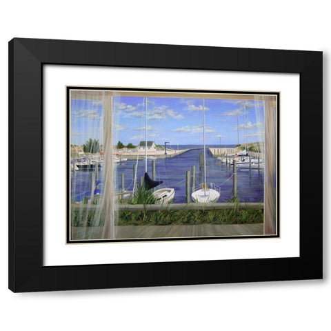View on Deon Harbor Black Modern Wood Framed Art Print with Double Matting by Saxe, Carol