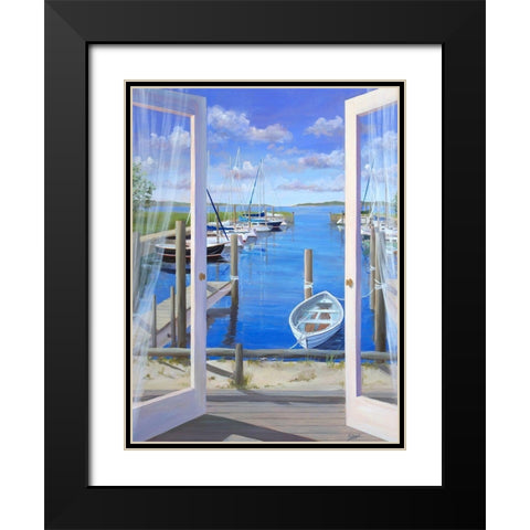 Port Deck Black Modern Wood Framed Art Print with Double Matting by Saxe, Carol