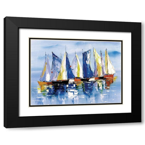 Boat Ballet Black Modern Wood Framed Art Print with Double Matting by Chen, Y.C.