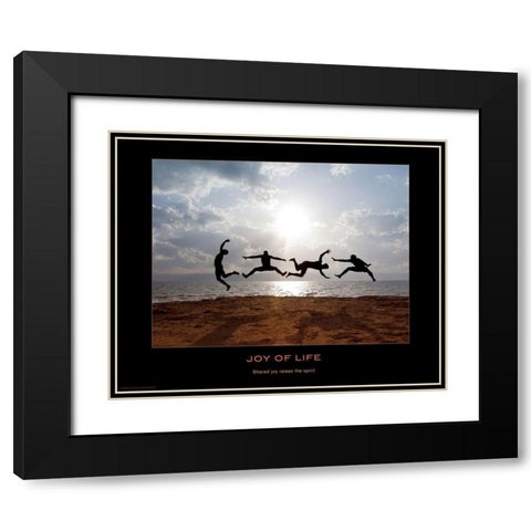 Joy of Life Black Modern Wood Framed Art Print with Double Matting by Anonymous