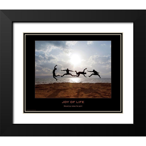 Joy of Life Black Modern Wood Framed Art Print with Double Matting by Anonymous