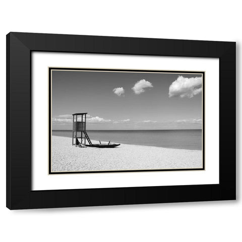 Summer Black Modern Wood Framed Art Print with Double Matting by Anonymous