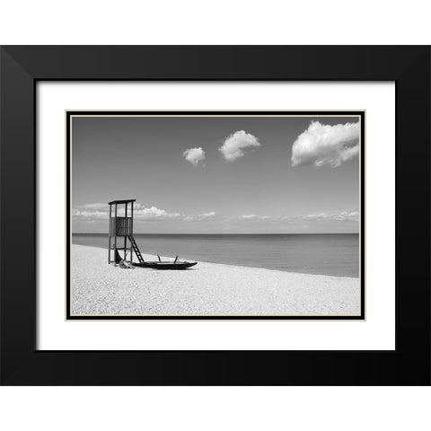 Summer Black Modern Wood Framed Art Print with Double Matting by Anonymous