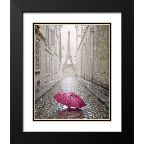 Romantic Interlude Black Modern Wood Framed Art Print with Double Matting by Cranache