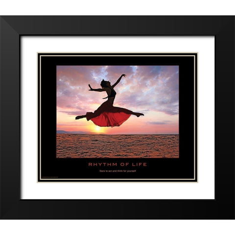Rhythm of Life Black Modern Wood Framed Art Print with Double Matting by Anonymous