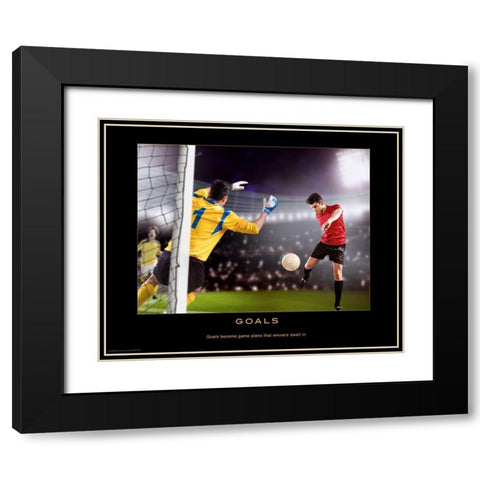 Goals Black Modern Wood Framed Art Print with Double Matting by Anonymous
