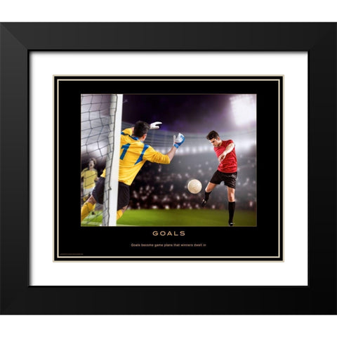 Goals Black Modern Wood Framed Art Print with Double Matting by Anonymous