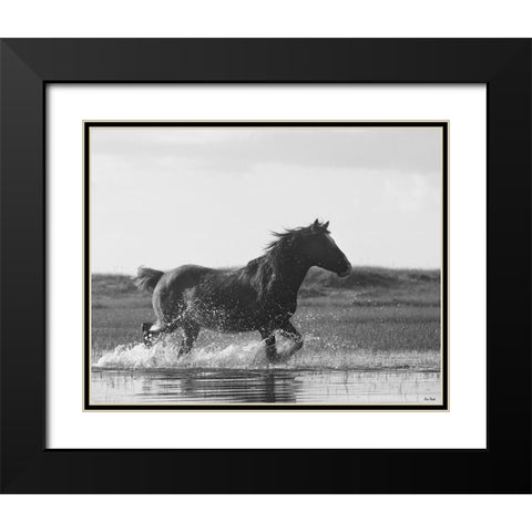 Run Like the Wind Black Modern Wood Framed Art Print with Double Matting by Turek, Eve