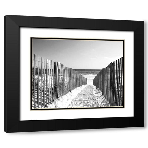 Coastal Path Black Modern Wood Framed Art Print with Double Matting by Anonymous