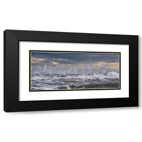 Wave Ballet Black Modern Wood Framed Art Print with Double Matting by Turek, Eve