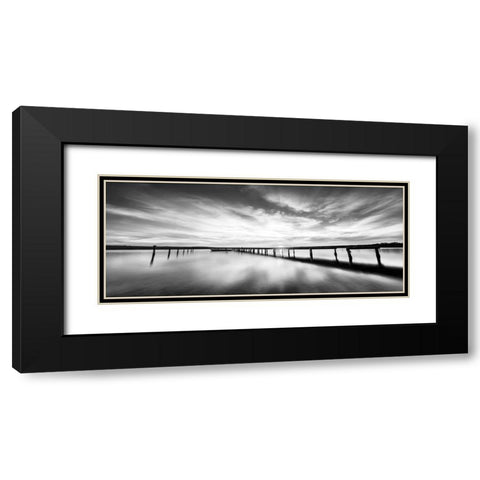 Sunset at Long Pier Black Modern Wood Framed Art Print with Double Matting by Ivanova, Z.