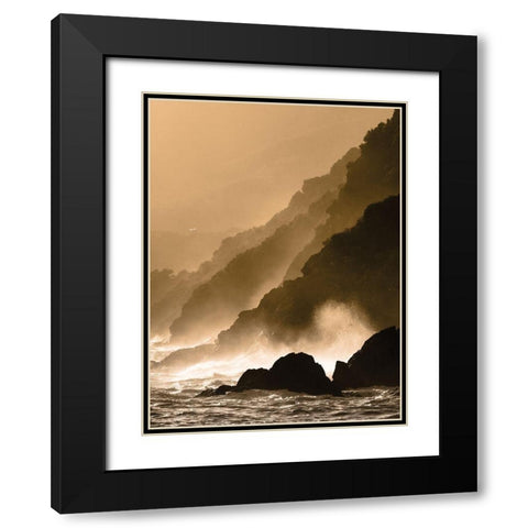 Dramatic Seascape Black Modern Wood Framed Art Print with Double Matting by Anonymous