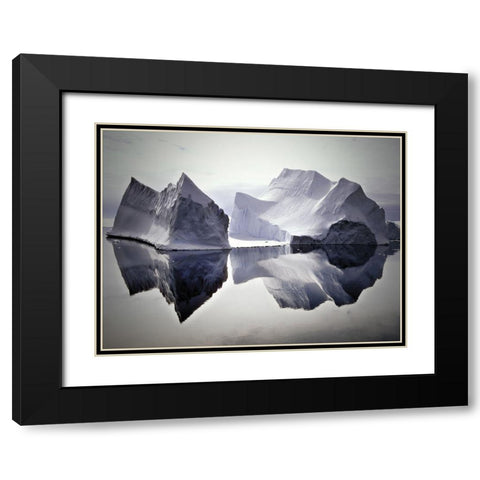 Iceberg Reflections Black Modern Wood Framed Art Print with Double Matting by Anonymous