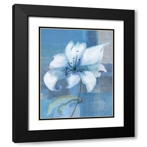 Lily Abstract Black Modern Wood Framed Art Print with Double Matting by Anonymous