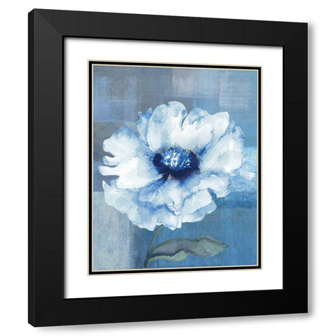 Spring Flower Abstract Black Modern Wood Framed Art Print with Double Matting by Anonymous
