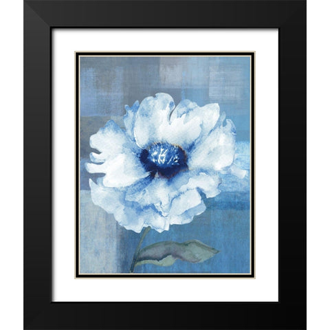 Spring Flower Abstract Black Modern Wood Framed Art Print with Double Matting by Anonymous