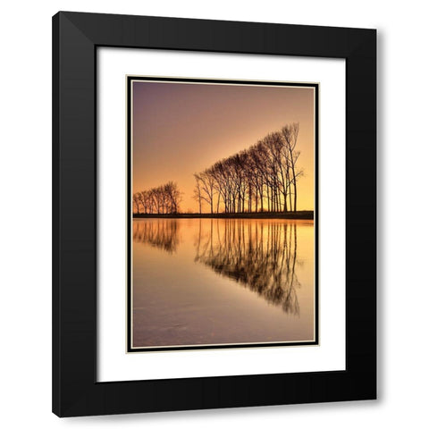 Reflections Black Modern Wood Framed Art Print with Double Matting by Anonymous