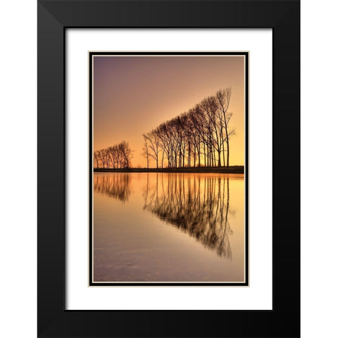 Reflections Black Modern Wood Framed Art Print with Double Matting by Anonymous