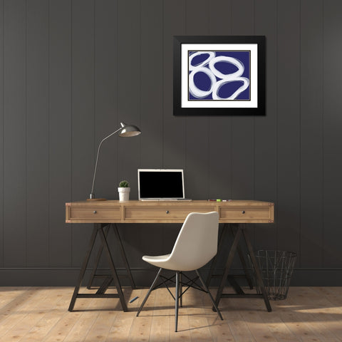 Circular Connections Black Modern Wood Framed Art Print with Double Matting by Inuit