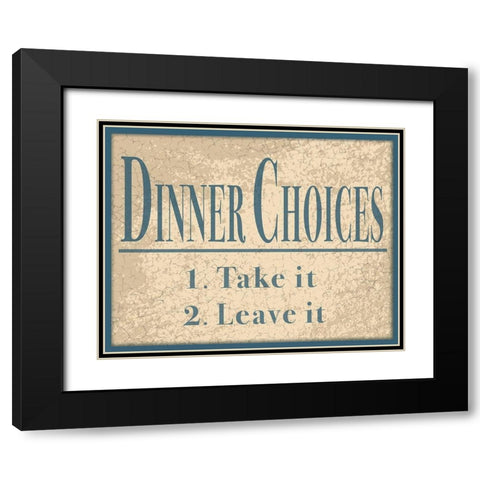 Dinner Choices Black Modern Wood Framed Art Print with Double Matting by Anonymous