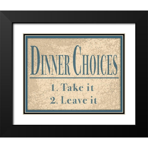 Dinner Choices Black Modern Wood Framed Art Print with Double Matting by Anonymous